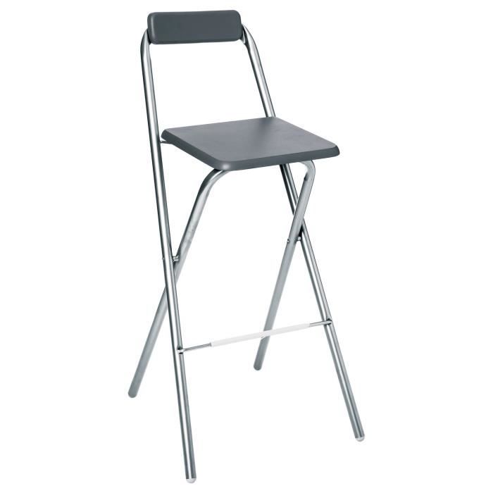 chaise de bar pliante - atmosphera - louna - gris - design - pliable