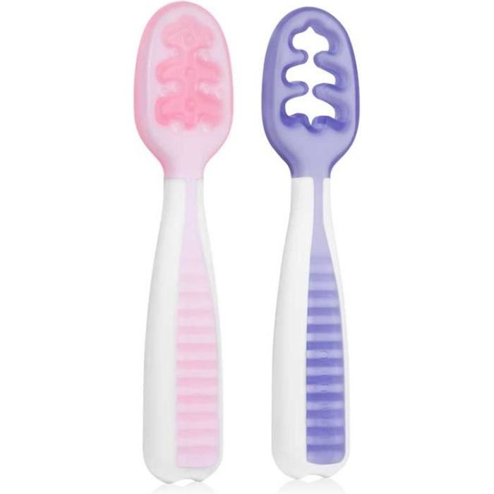 Lot De 2 Pre Cuilleres Rose Et Lila Numnum Cdiscount Puericulture Eveil Bebe