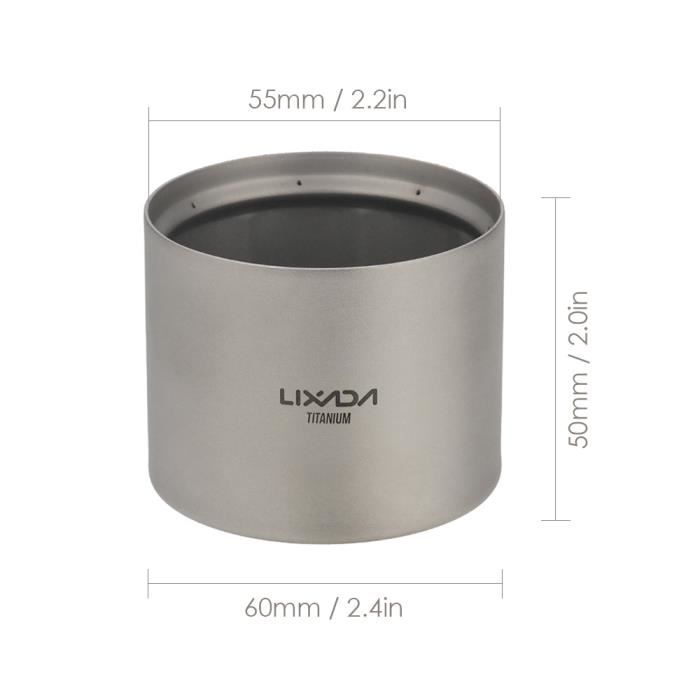 Réchaud Camping Titane Léger à Bois - Portable, 6.5x6.06x6.06 Pouces, Idéal Randonnée