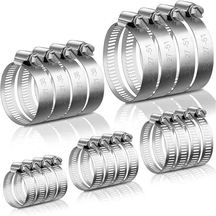 Collier De Serrage Tuyau Sourcing Map 10Pcs Collier De Serrage Clip Fixation Tube Tuyau Pour Tuyau De 3/4 (20mm Collier Tuyau
