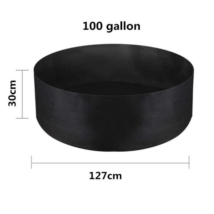 Sacs De Culture En Tissu - Lot De 6, 2 Gallons (20x20cm) - Noir Et Vert - Drainage Et Aération Racines, Réutilisables