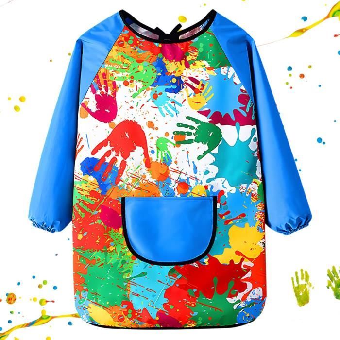Tablier Peinture Enfant Manches Longues - Blouse Imperméable Pour 123-150 Cm
