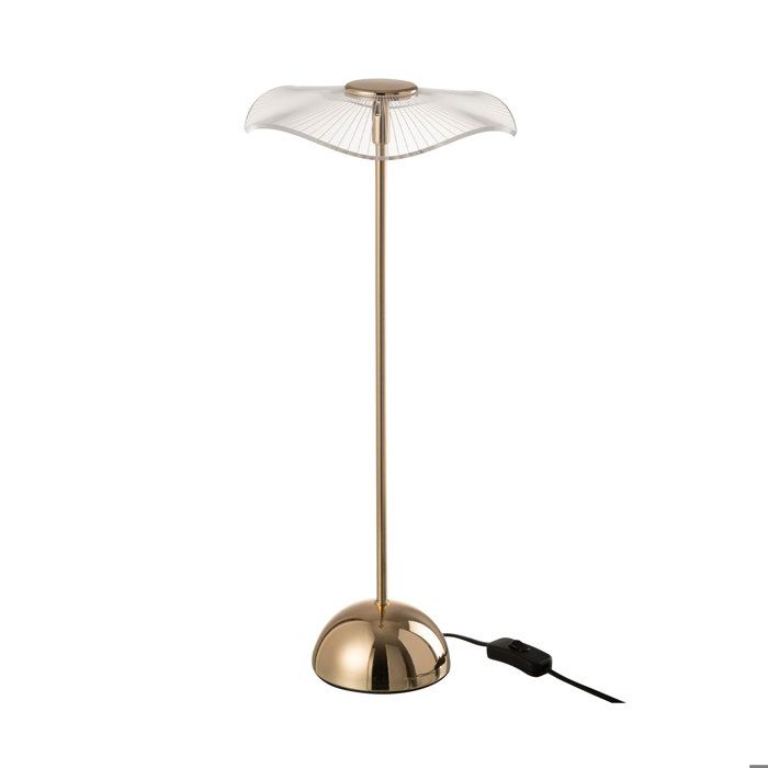 Lampe à poser fleur 23 5x23 5x50 cm en plastique et métal doré