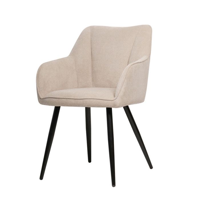 Chaise repas Rio beige pieds métal noir