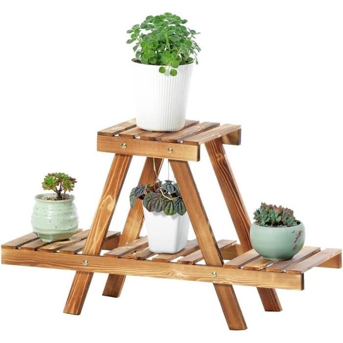Flower Rack Plant Stands 2 étage Plante étagère En Bois Debout Coin