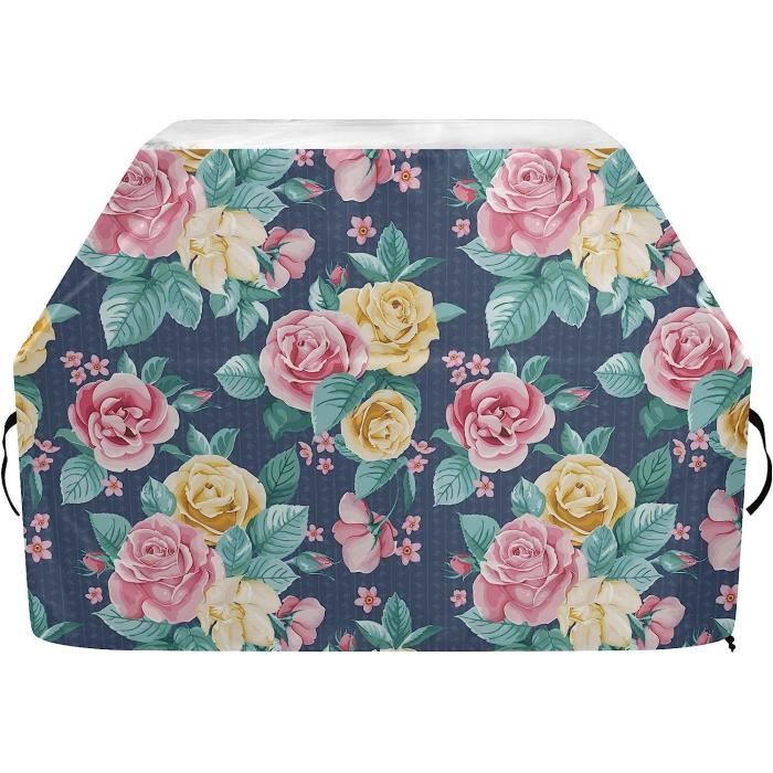 Bouquets Roses Housse de barbecue de mariage 165 cm Résistante Étanche