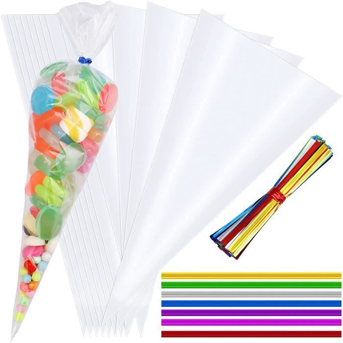 Papier Sachet Cornet Pour Bonbon 100 Pièces 25x13cm Sachets