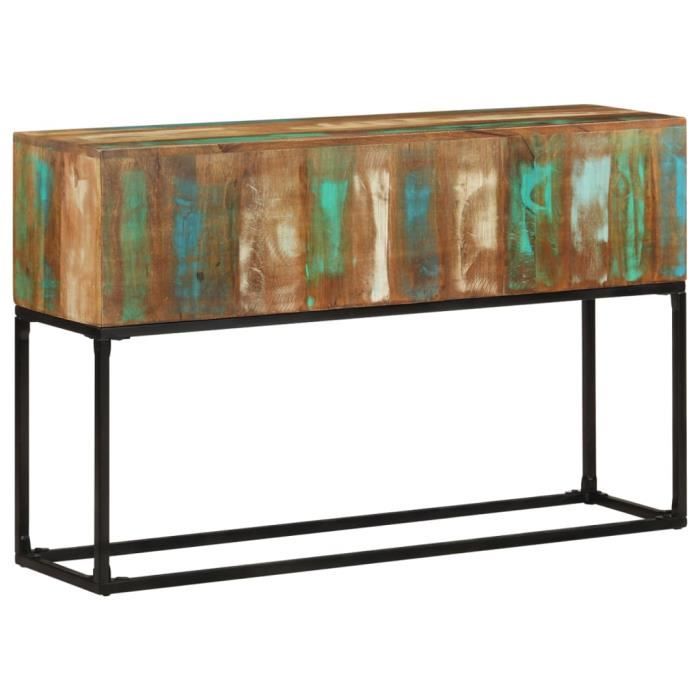 table salon contemporain ra® - bois de récupération massif - 120x30x75 cm