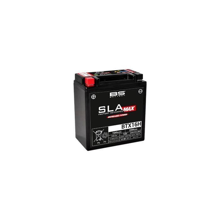 Batterie SLA BS Battery pour auto YTX16H / 12V 16Ah