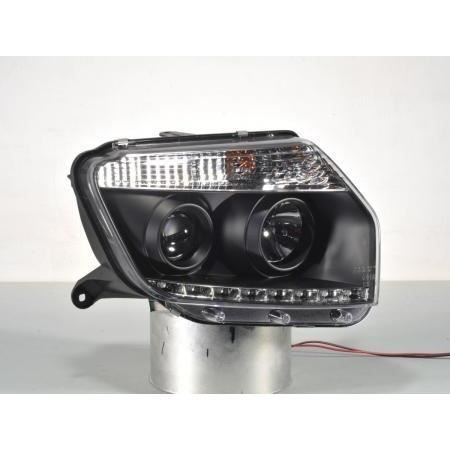 Paire de feux phares avant Dacia Duster 2014-2017 Daylight DRL led noir Halogene