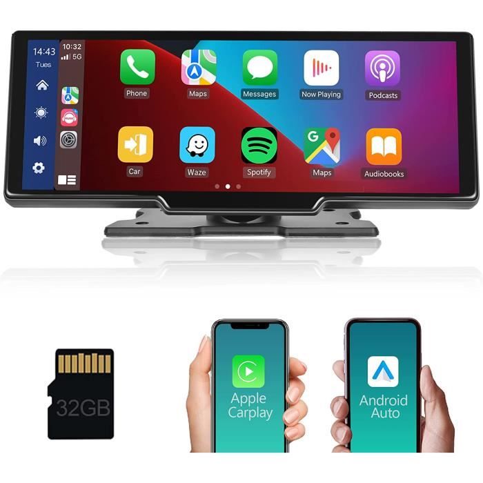 Carplay Sans Fil 9,3 Pouces Double Caméra 4K – GPS Bluetooth FM Pour Voiture & Camion