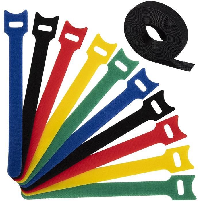 Attache Cable, Attache Câble Réutilisables Serre Cable Ties, Sangles De Câbles Réglable Pour La