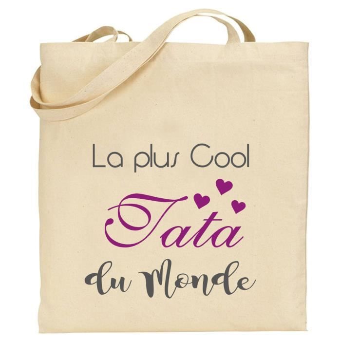 Pour Noel Cadeau Pour La Tata De Votre Enfant Sac 2 Cadeau Pour Tata Sac En Toile Tote Bag Anniversaire Lors Dun Bapteme Sacs De Courses Et Cabas Bagages