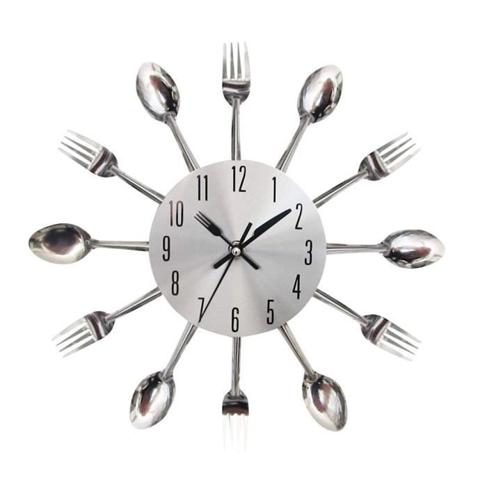 Cuisine créative horloge murale 3D moderne couverts cuisine cuillère fourchette horloge murale décalcomanie murale -NO1 Cuisine créative horloge murale 3D moderne couverts cuisine cuillère fourchette horloge murale décalcomanie murale -NO1
