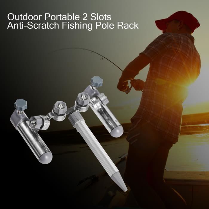 MoLife Support Porte-Cannes à Pêche - Lot De 8 Piquets Télescopiques En Aluminium Pour 8 Canes, Idéal Pour La Pêche En Bord De Rivière Ou Lac