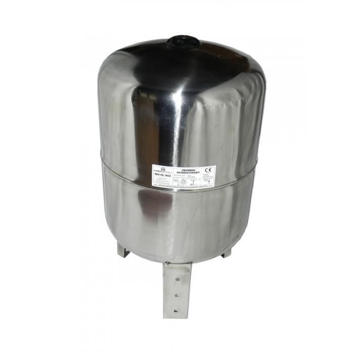 100 litres Réservoir pression à vessie horizontal en inox 