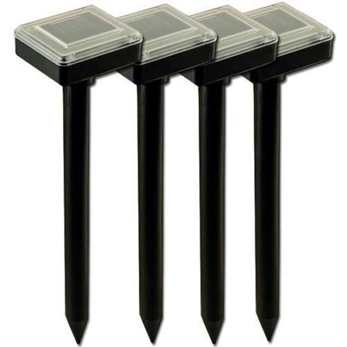 Kabalo 4 x Énergie solaire ultrasons répulseur taupe pour jardin - aussi pour rats souris campagnol etc - Répulsif anti taupes