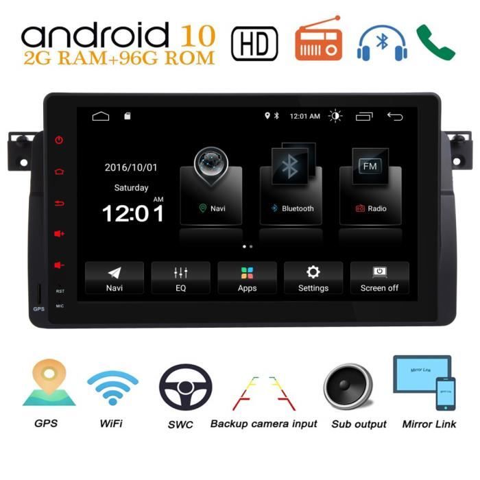 Autoradio Android 10.0 Voiture GPS Radio pour BMW E46 M3 Rover 75