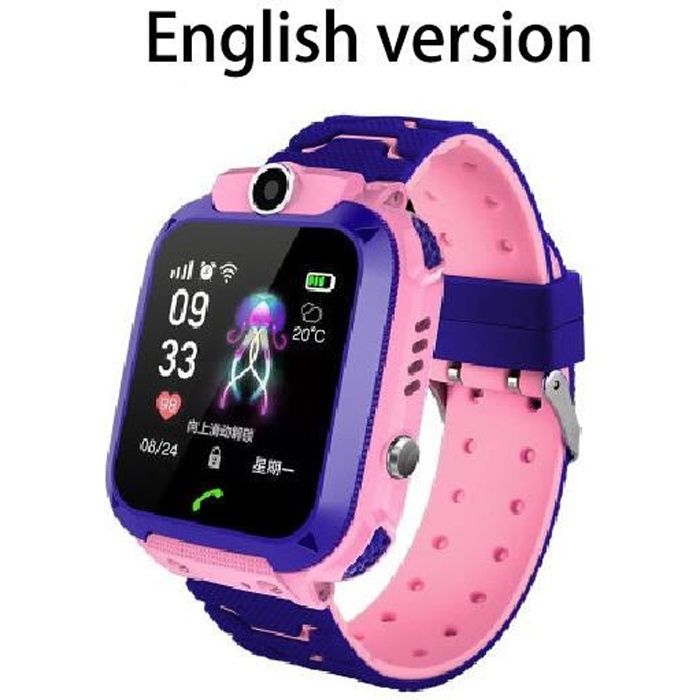 Montre Connectée Enfant étanche IPX7 - Appel SOS, Localisation LBS, Clôture électronique, Batterie 400mAh