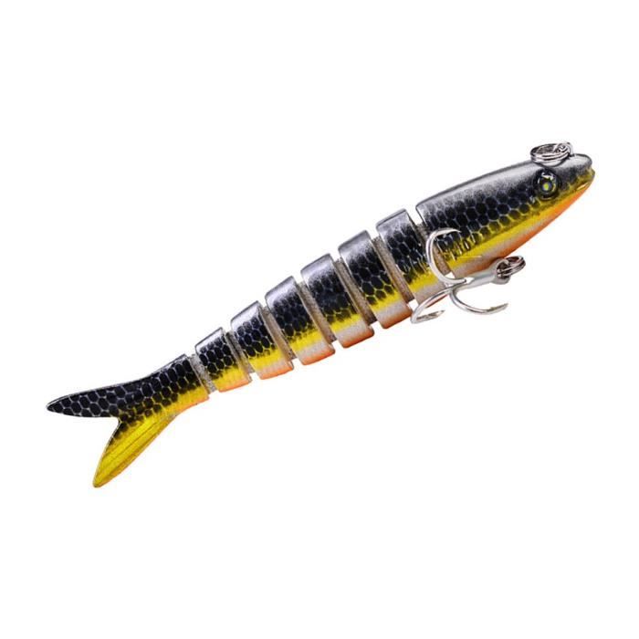 3 Leurres De Pêche Articulés Ghazpmuk - Appâts 8 Segments Avec Hameçons Triples Pour Carnassiers
