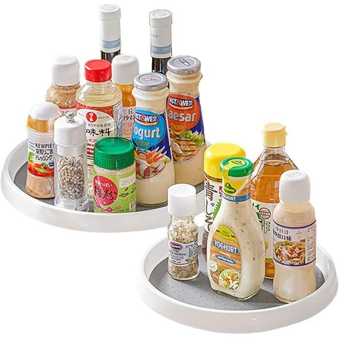 Spesh Lot De 2 Lazy Susan Plateau Tournant 360° 27cm - Rangement Cuisine Salle De Bain