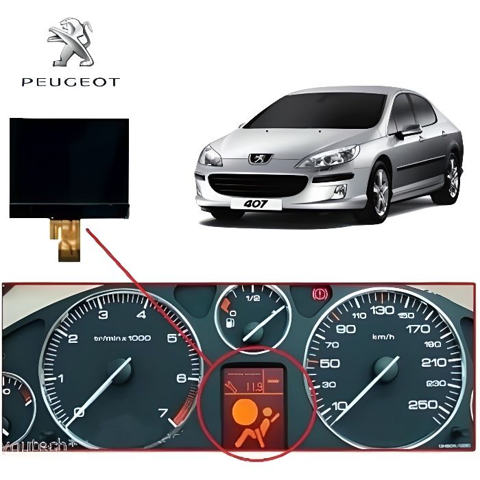 Afficheur centrale compteur PEUGEOT 407, 407 SW 407 COUPÉ + GUIDE Skyexpert