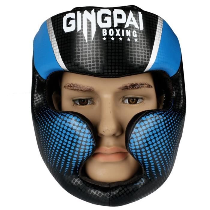 Casque De Boxe FOX-FIGHT En Cuir Véritable Avec Grille Métal Amovible - Pour MMA, Kickboxing, Sparring