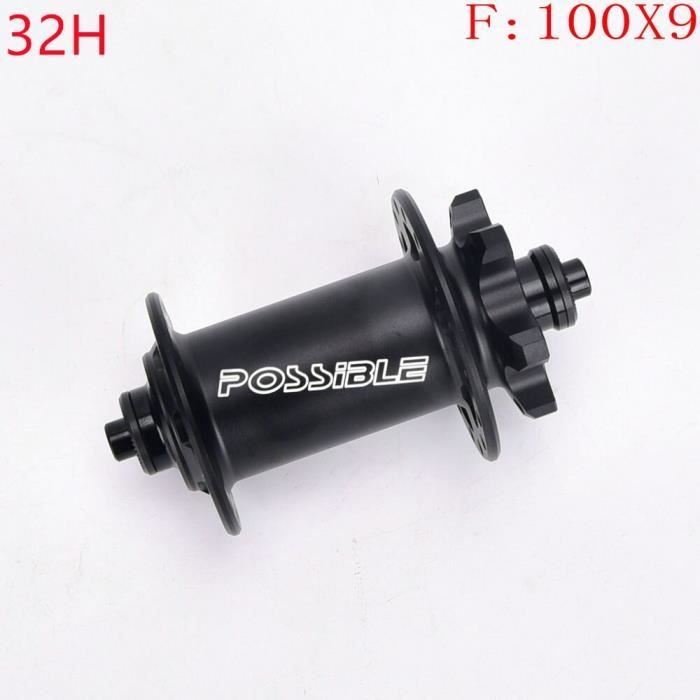 Moyeu Avant VTT Boost 110x20mm / 110x15mm – 32 Trous, Noir, Compatible Shimano/SRAM