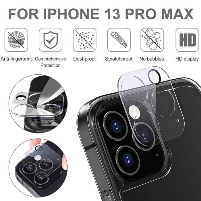 3 PCS Métal Verre Trempé Objectif De Caméra Film De Protection Pour IPhone  13 Pro Max 2021 Nouveau D