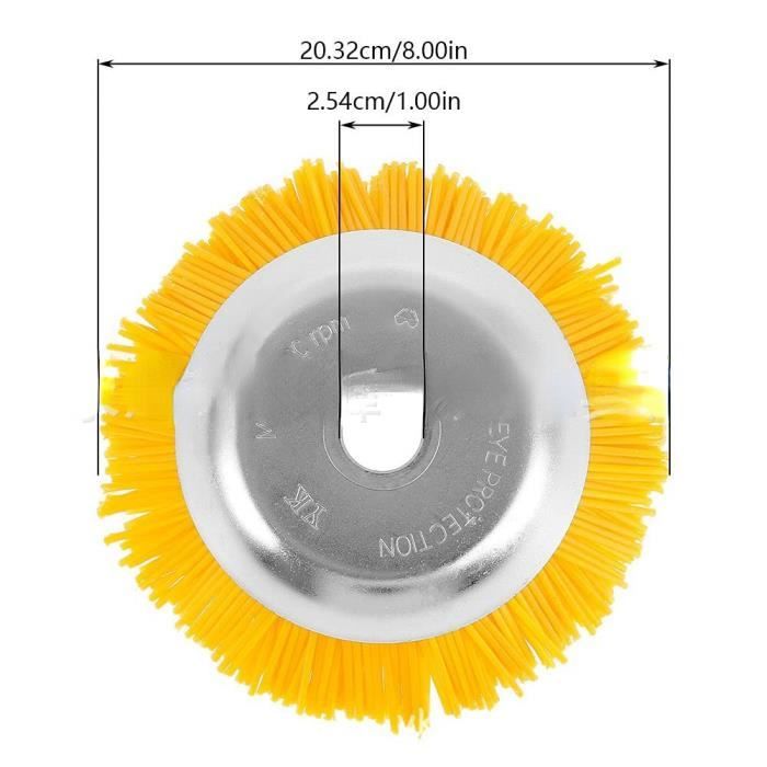 Tête De Coupe-herbe En Nylon 8 Pouces - Brosse Ronde Pour Débroussailleuse, Professionnelle Pour Gazon Et Mauvaises Herbes - 5