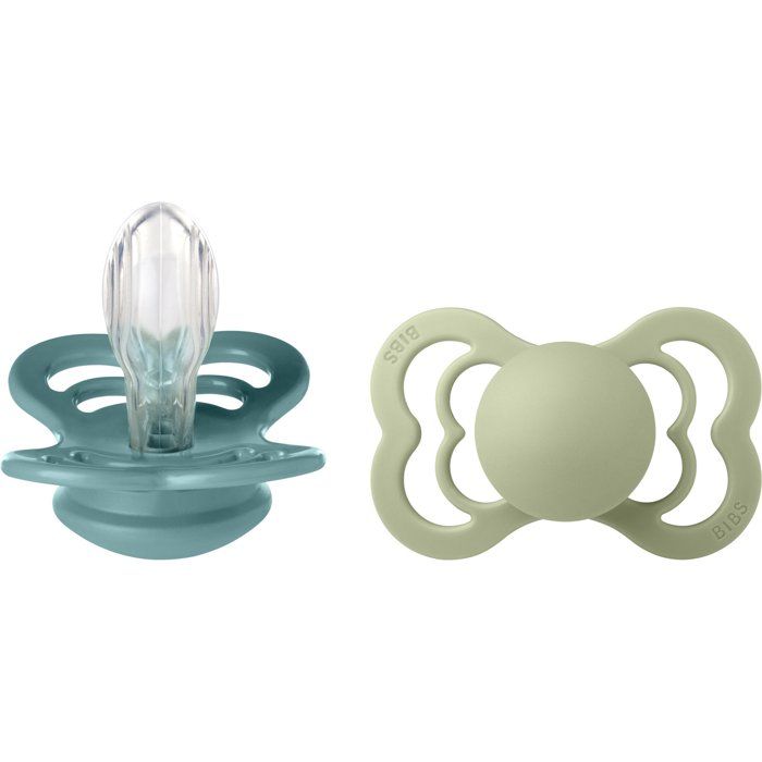 Bibs Sucette bébé - Supreme - Symétrique - T1 - Silicone - Island Sea Sage - Pack de 2