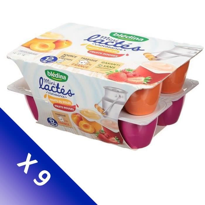 Bledina Les Mini Lactes Dessert Bebe De 12 A 36 Mois Fruits Rouges Lot De 9 X 12 Pots De 55 G Achat Vente Dessert Lacte Bledina Les Mini