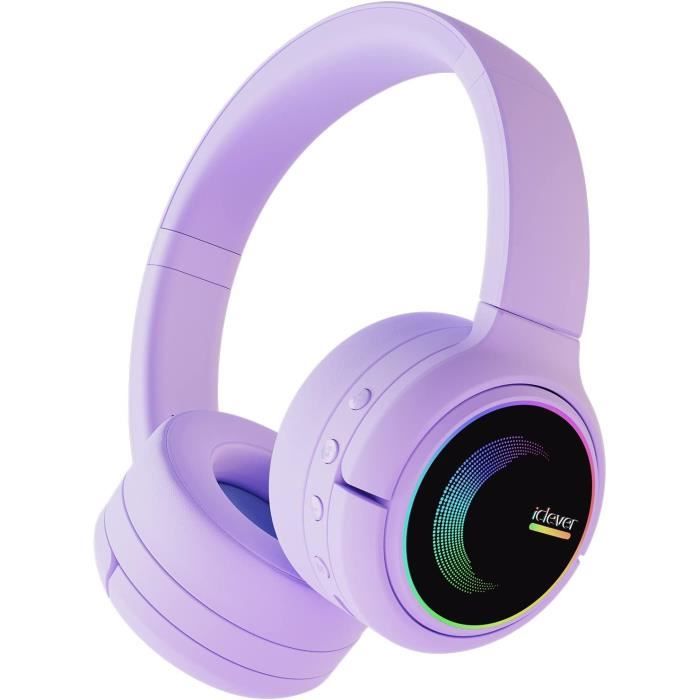 Casque Audio Enfant Bluetooth 5.4 - Limité à 85 DB, 75h Autonomie - Avec Micro Et Câble Aux - Rose