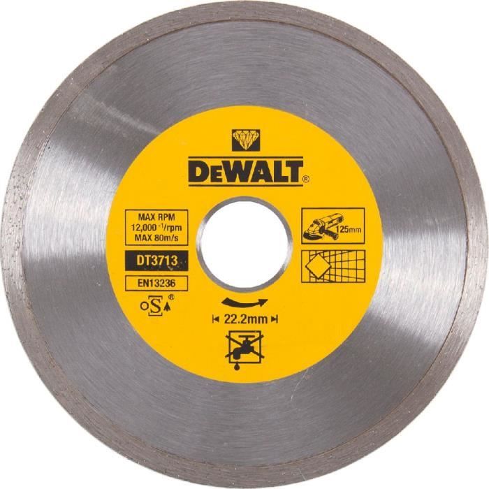 Disques diamantés DeWALT DT3713 QZ 125mm Ø Jante continue Tronçonnage à sec - vue 2