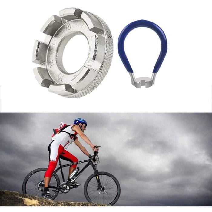 Kit De 6 Clés à Rayons Pour Vélo - Outils Réparation Centrage Roue - Compact, Léger - Argent/noir/rose