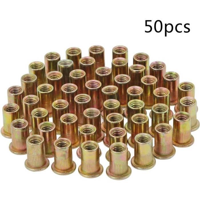 12 Écrous En T M6 – Acier Au Carbone, Base Ronde, Hauteur 10mm – Pour Soudure/Assemblage