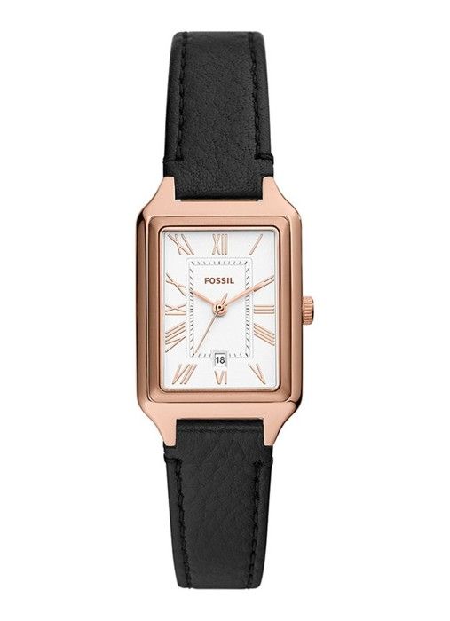 montre femme fossil en cuir litehide™ noir etanche - 245149