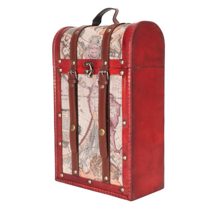 Caisse bois vin - coffret vin cadeau boite en bois a decorer caisse en bois avec couvercle - 1
