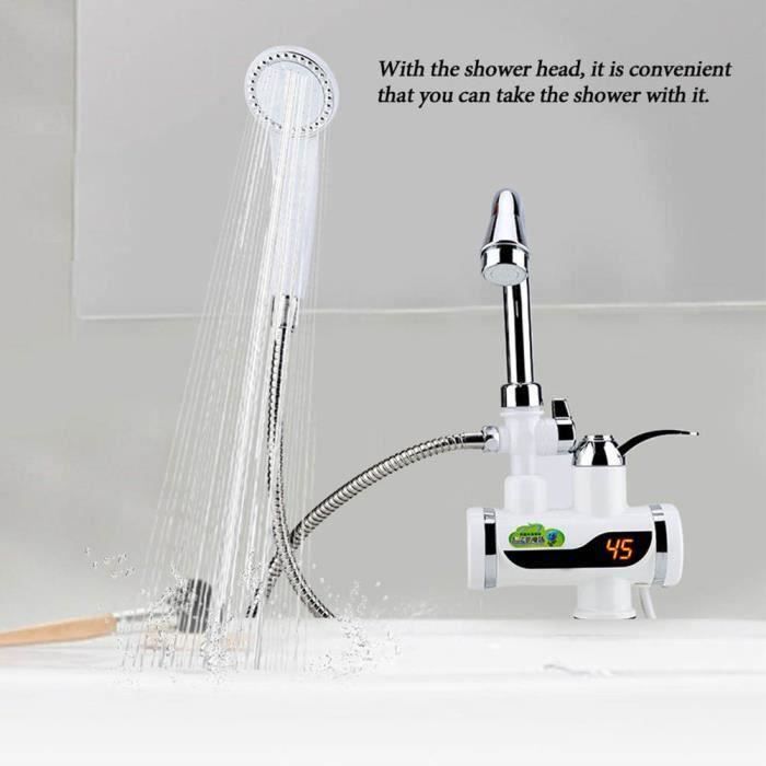 TONYSA Robinet D'eau Chaude Et Froide Robinet électrique En Acier Inoxydable Affichage De La Temperature Led Robinet De Cuisine Avec Chauffe Eau Instantane Embout De Robinet Rotatif A 360 88635119