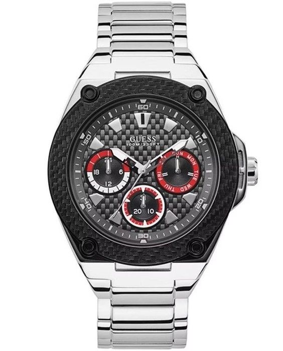 GUESS Homme 45mm Bracelet & Boitier Acier Inoxydable Quartz Montre W1305G1
