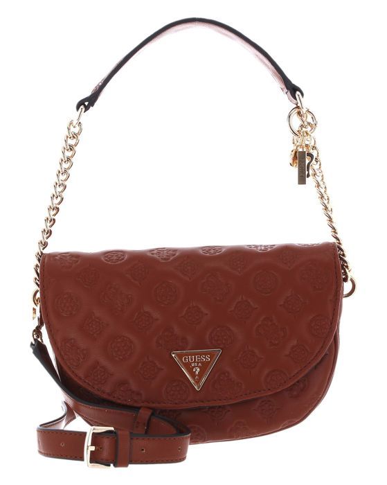 GUESS Katey Flap Shoulder Bag Natural / Black [203672] - Sac à épaule