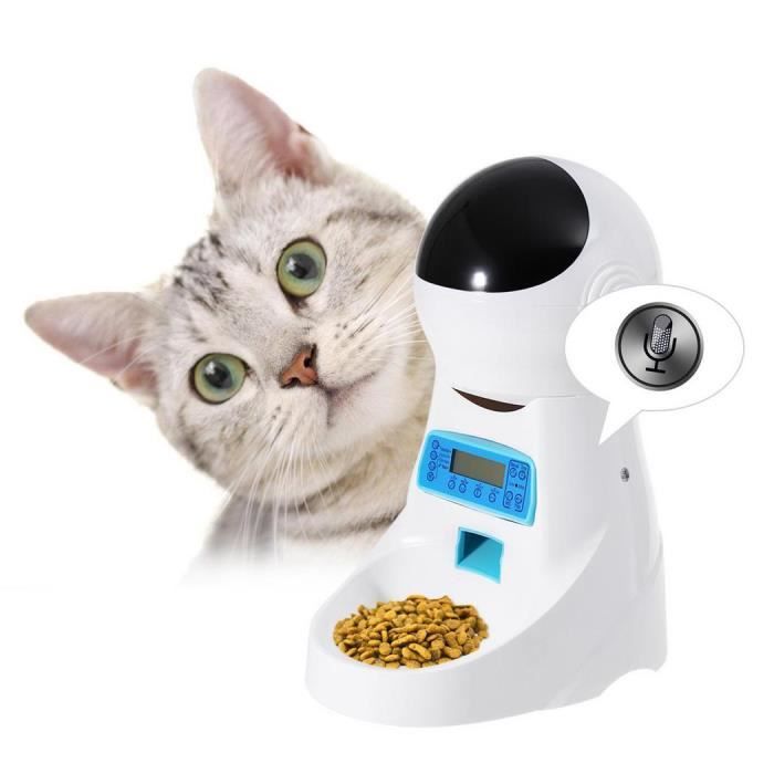 Distributeur Automatique De Nourriture De Croquettes Gamelle Enregistrement Repas Pour Chats Et Chiens 4l Ukprise Cdiscount