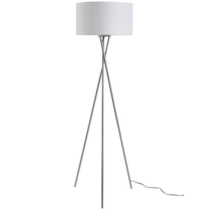 48L x 48l x 162H cm métal Homcom Lampadaire trépied design contemporain 40 W max dim 