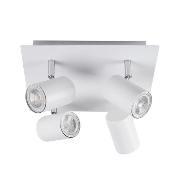 Luminaire mural et plafonnier EVALO – 4 spots orientables – Blanc – Aluminium – GU10 KL-35696 Luminaire mural et plafonnier EVALO – 4 spots orientables – Blanc – Aluminium – GU10 KL-35696