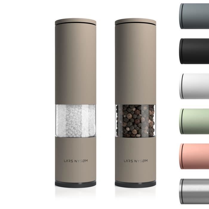 Moulins à Sel Et Poivre Réglables 2 Pièces - Noyau Céramique, Rechargeable, Capacité 180ml, Design Ergonomique (couleur Sauge)