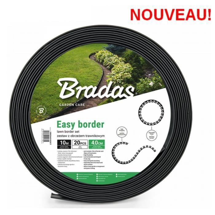 Bordure de jardin graphite foncé EASY BORDER longueur 10 M hauteur 40 mm