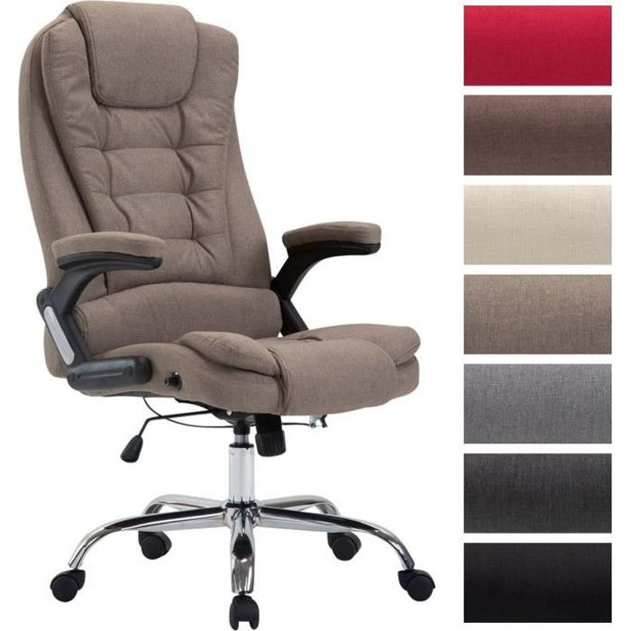 Fauteuil de Bureau Thor XXL en Tissu avec Accoudoirs - CLP - Taupe - Poids admis max. 150 kg Fauteuil de Bureau Thor XXL en Tissu avec Accoudoirs - CLP - Taupe - Poids admis max. 150 kg