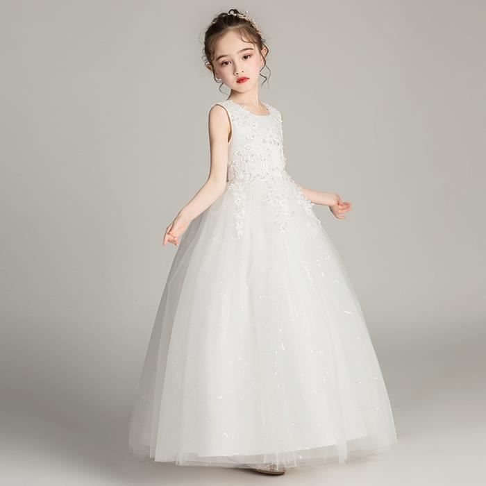 Robe de princesse en tulle pour filles élégante et luxueuse avec nœud pour mariage et enfants