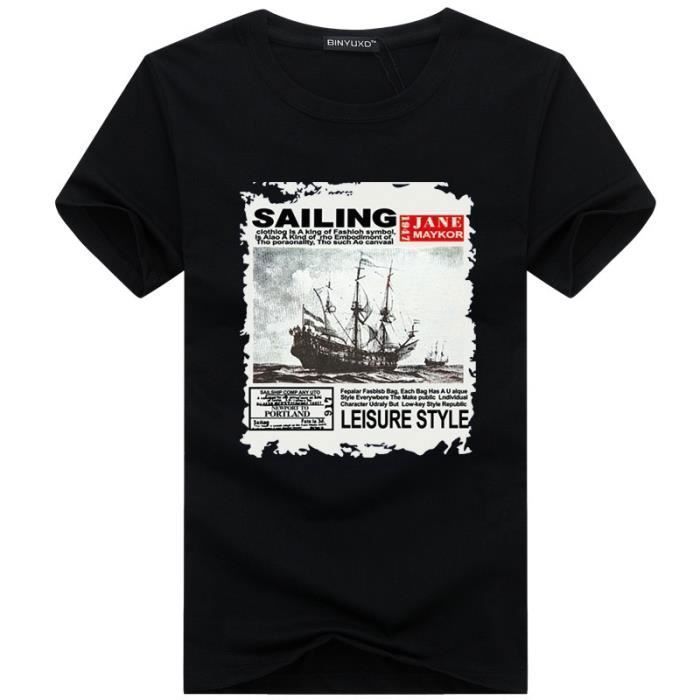 Tee-shirt manches courtes en coton stretch col rond uni kaki Father & Sons
