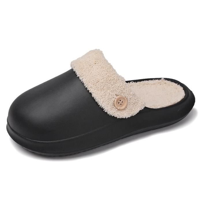Chaussons Homme Chaud En Peluche DoubléEs Chausson Comfy Pantoufles Femme & Homme à La Mode Chaussures Doux Slipper Couples AntidéRapante Pour D' IntéRieur